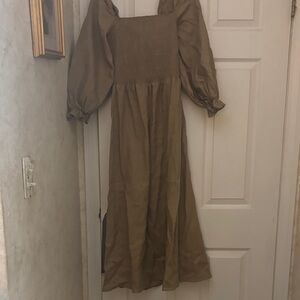 Reformation Brown Long Sleeve Dress